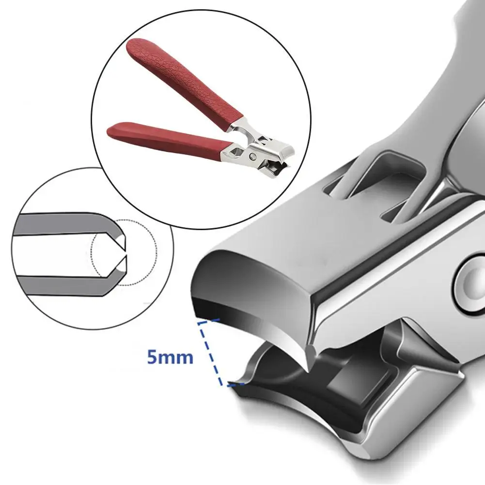 Stainless Steel Open Nail Clippers Anti-splash Nail Clippers Thick Hard Toenail Special For Household Use O3c1