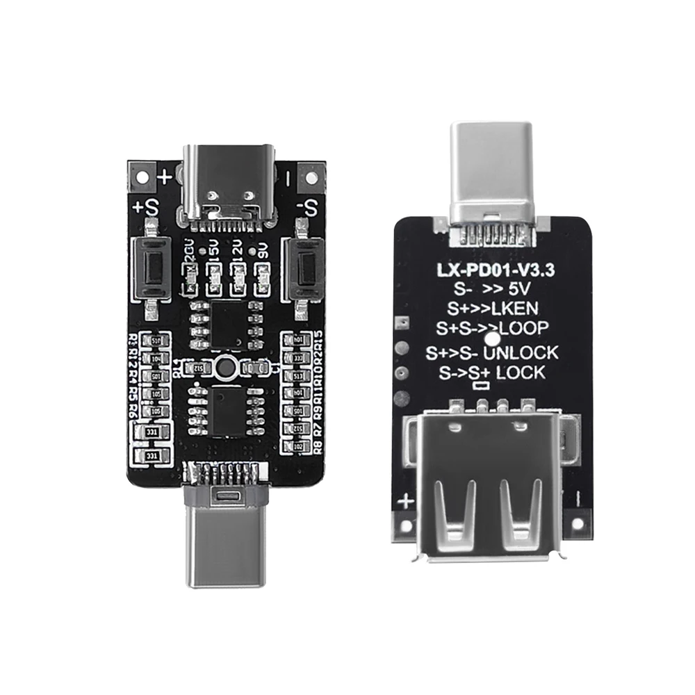 100W 5A USB Type-C QC Decoy Trigger Board PD 2.0 3.0 Trigger Adapter Cable Connection Polling Detector 5V 9V 12V 15V 20V Output