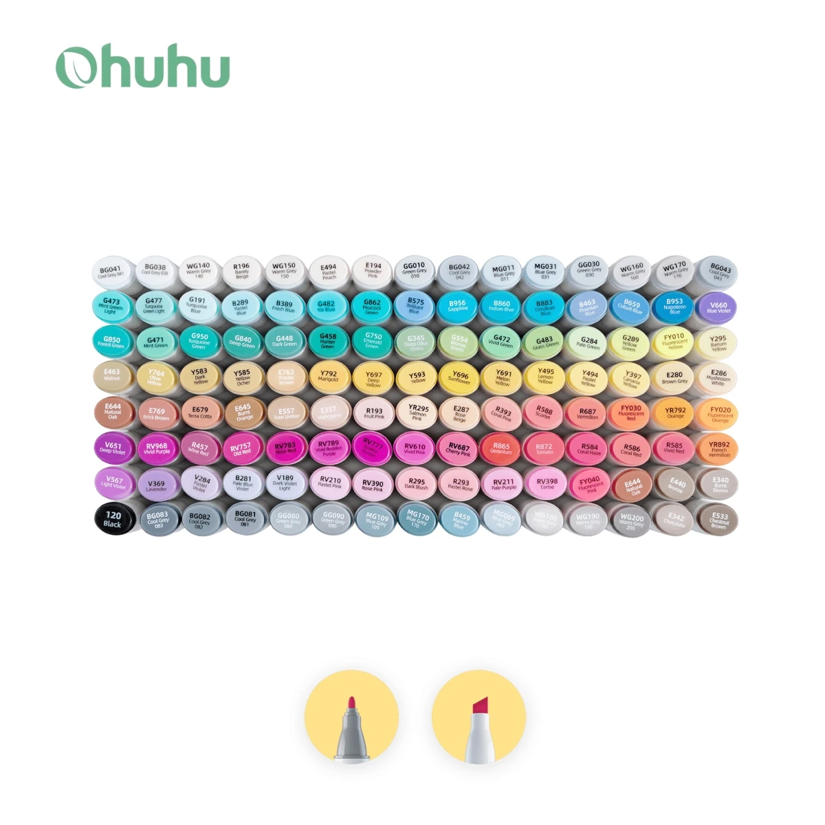 Ohuhu Oahu 120 Color Marker Pen Set Alcohol Art Markers Dual Brush Felt Pen Sketching Drawing Graffiti Manga School Art Supplies