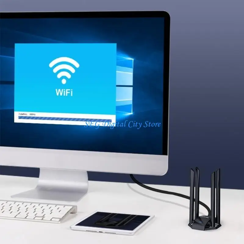 

U75B CF-WU785AC Двойная диапазона 4x6DBI Антенны беспроводная сетевая карта USB Wi-Fi-приемник