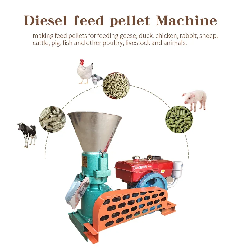 Máquina de pellets de alimentación con motor, molino de pellets de madera y plástico, granulador de animales, cuatro rodillos, máquinas de procesamiento de alimentos, fabricación de pellets