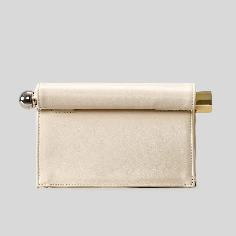 Luxury Chain Evening Handbags New Design Rolled Edges Women's PU Clutch Bag Versatile Ladies Single Shoulder Crossbody Bags