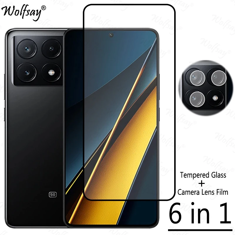 Full Cover Tempered Glass For Xiaomi Poco X6 Pro 5G Screen Protector For Poco X6 Pro 5G Camera Glass For Poco X6 Pro 5G Glass