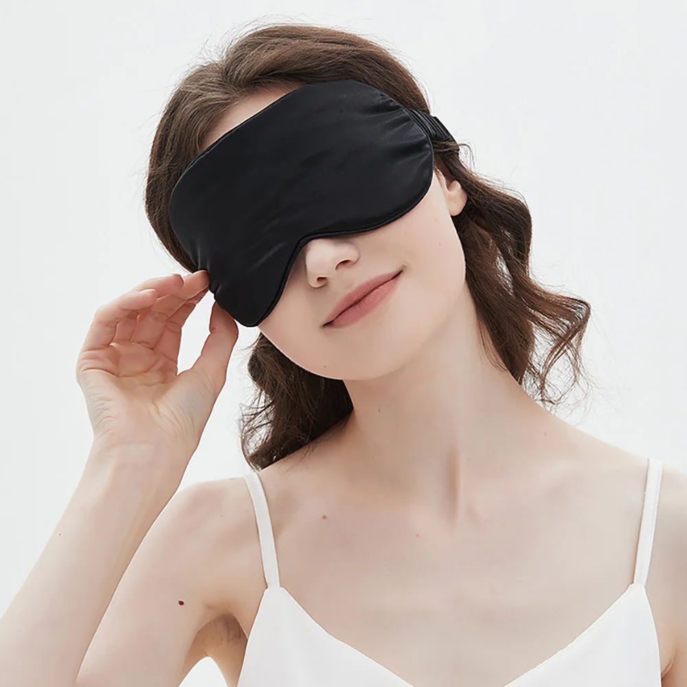 Schlafmaske aus 100 % Maulbeerseide für Männer und Frauen, Augenabdeckung, große Augenbinde für Total Blackout, Größe 20 x 8,5 cm – Detail 15