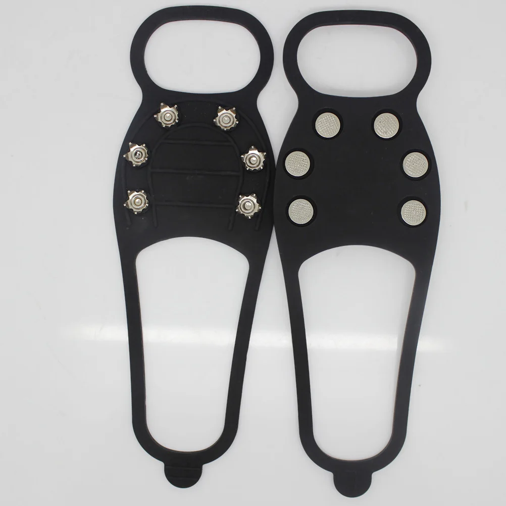 

Non Slip Shoes Silicone Spikes Ice Snow Grips Crampons for Hiking Cleats 6 Teeth