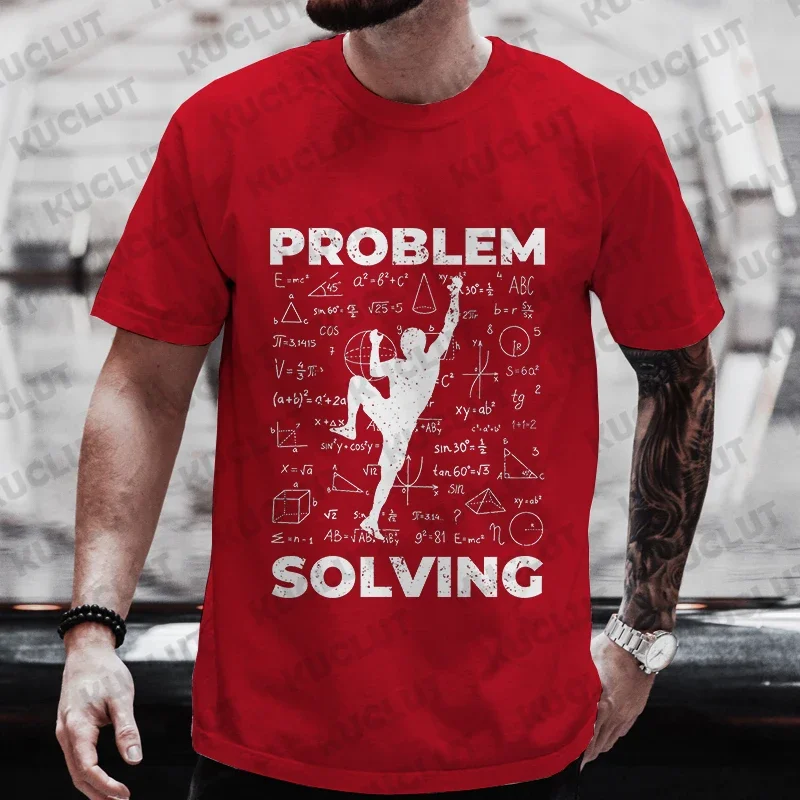 Rock Climbing T Shirt for Women Men Bouldering Tee Problem Solving Math Top Sport Climber T-shirt Short Sleeve Loose Clothing