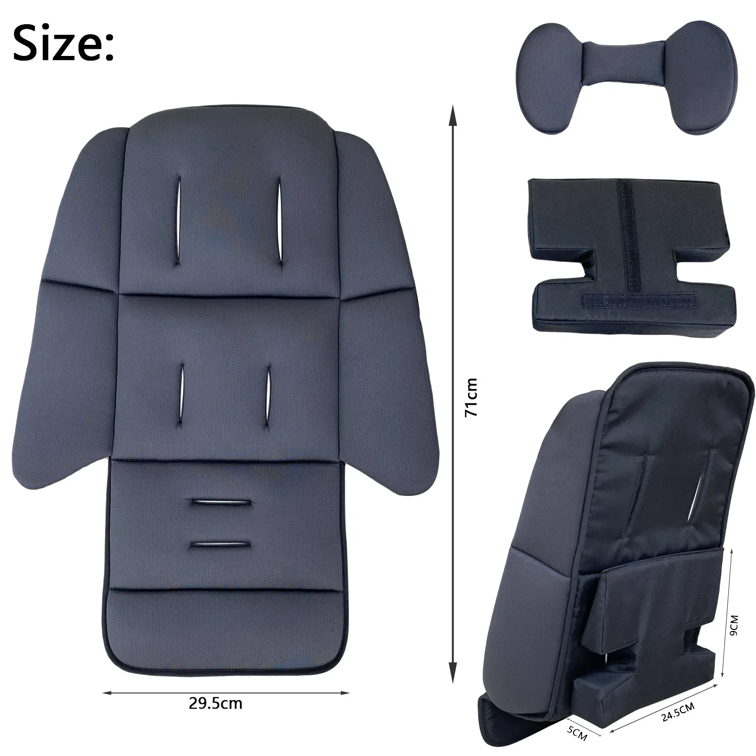 Universal Baby Stroller Seat Cushion Compatible with Uppababy Vista V2, V3 Cruz V2 2 in 1 Newborn to Toddler Comfort Insert