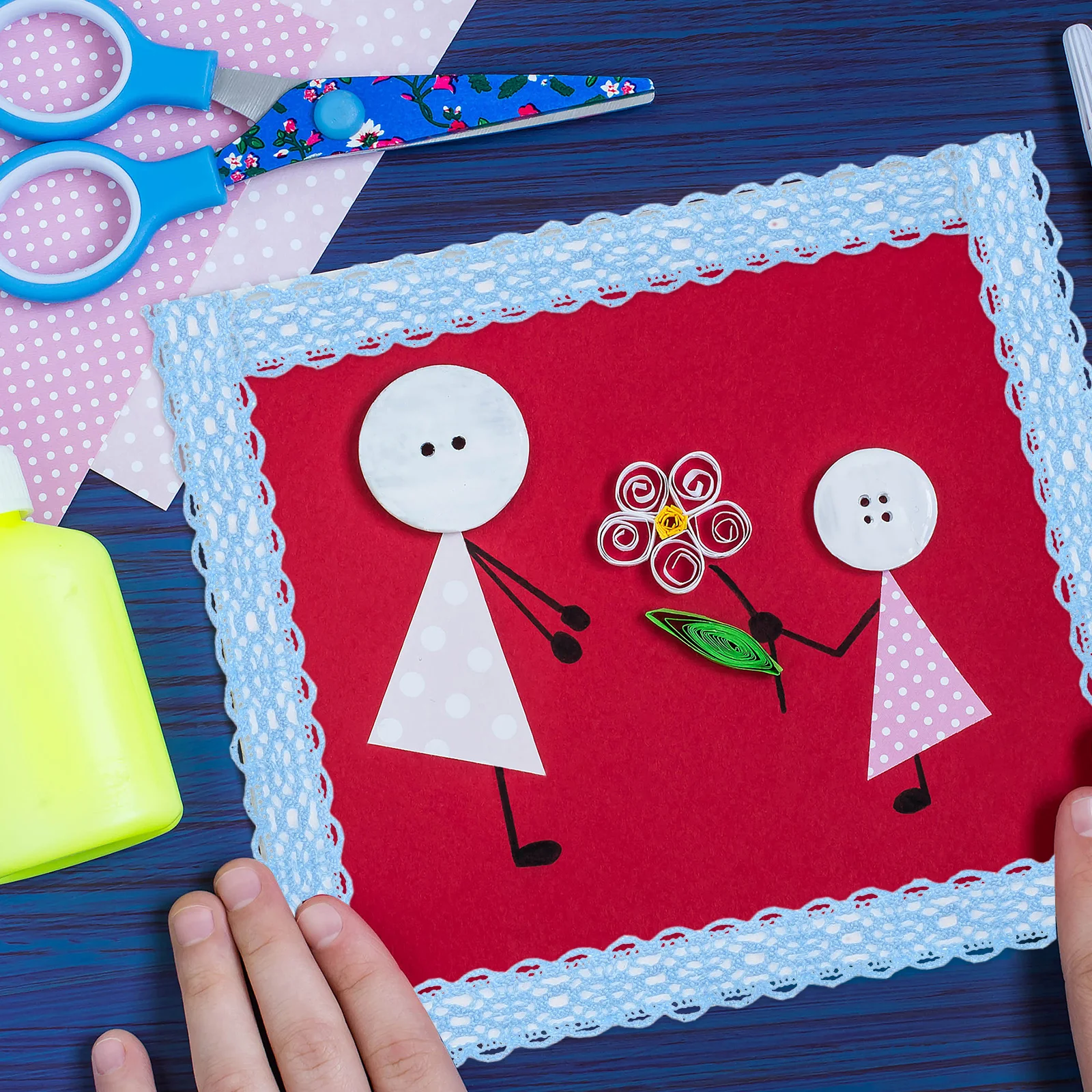 3pcs DIY Photo Frame Decorative Lace Tapes Self Adhesive Fabric Scrapbooking Ribbon Exquisite Creative Cloth Stickers