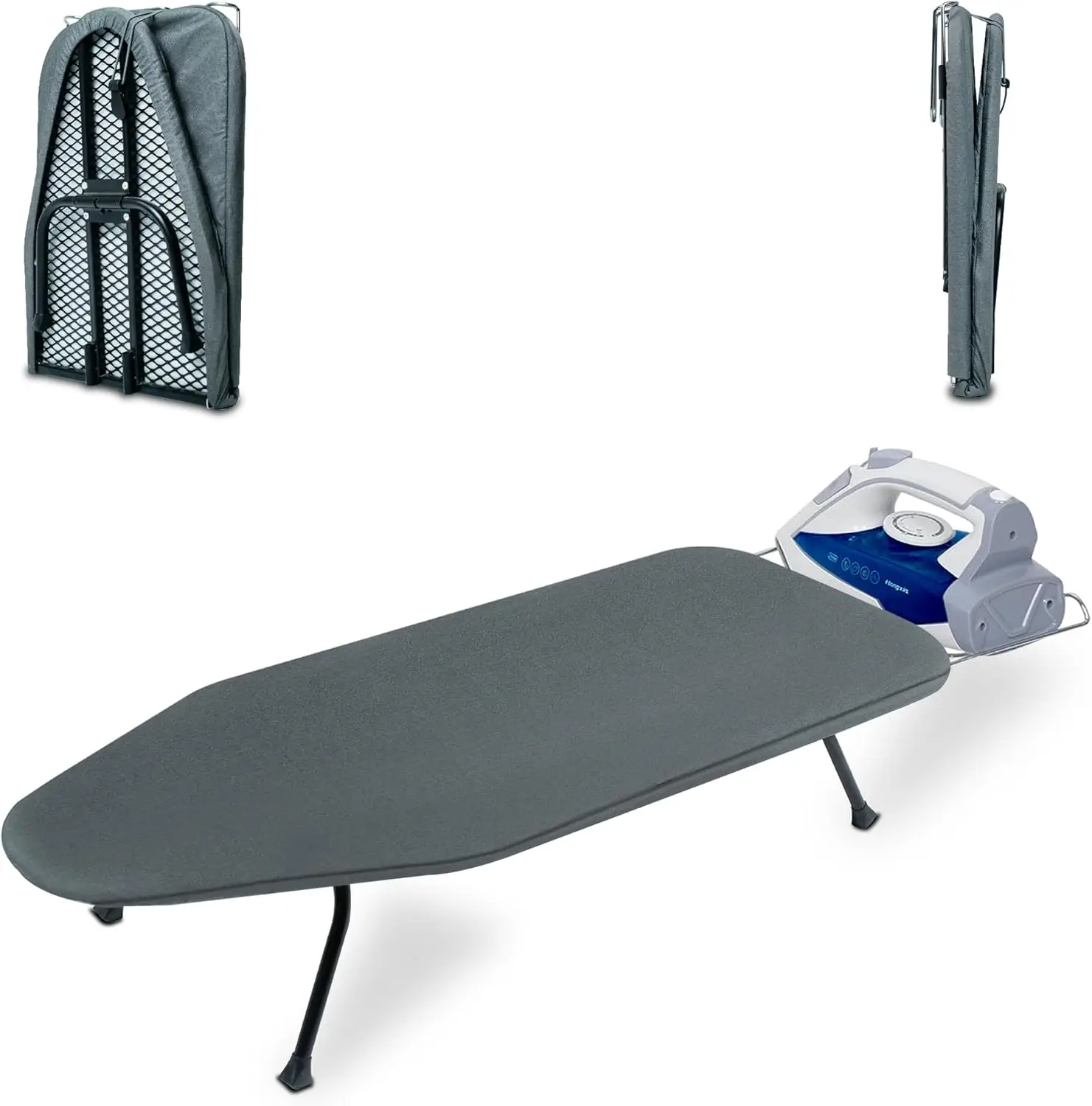 

Metal Mesh Panel Tabletop Ironing Board | Foldable Iron Board | Heavy Duty Small Iron Board with Heat