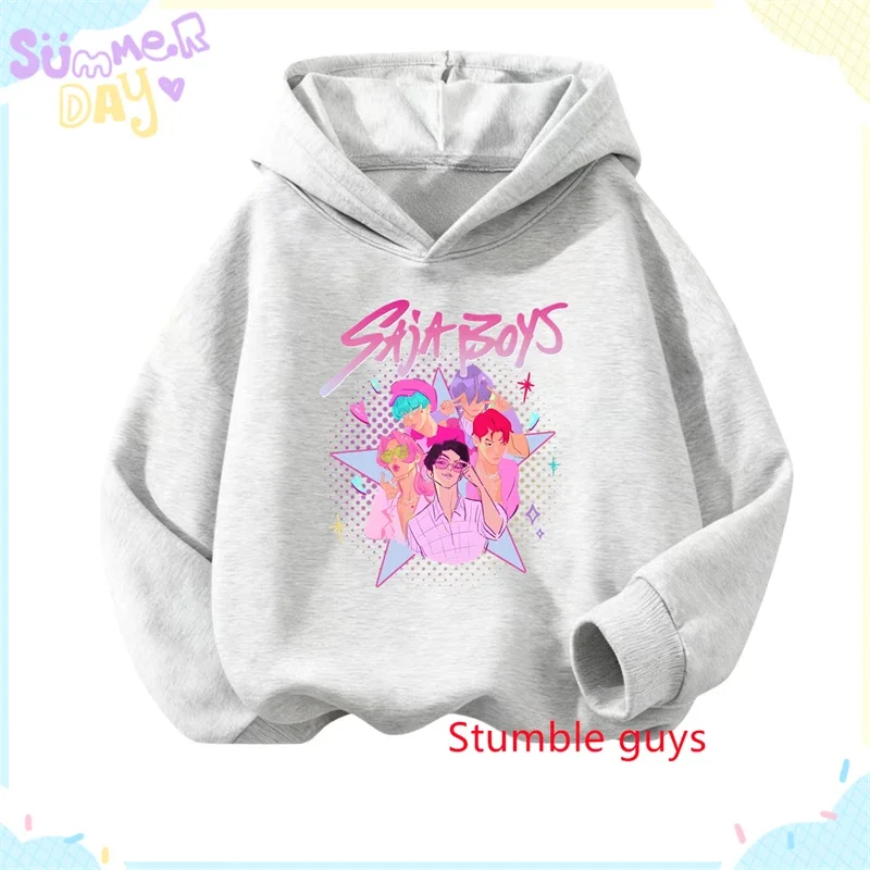 سترة بغطاء للرأس للفتيات من Kpop Demon Hunters Anime للخريف Rumi عصرية وأنيقة ومطبوعة بريق وغطاء للرأس #2