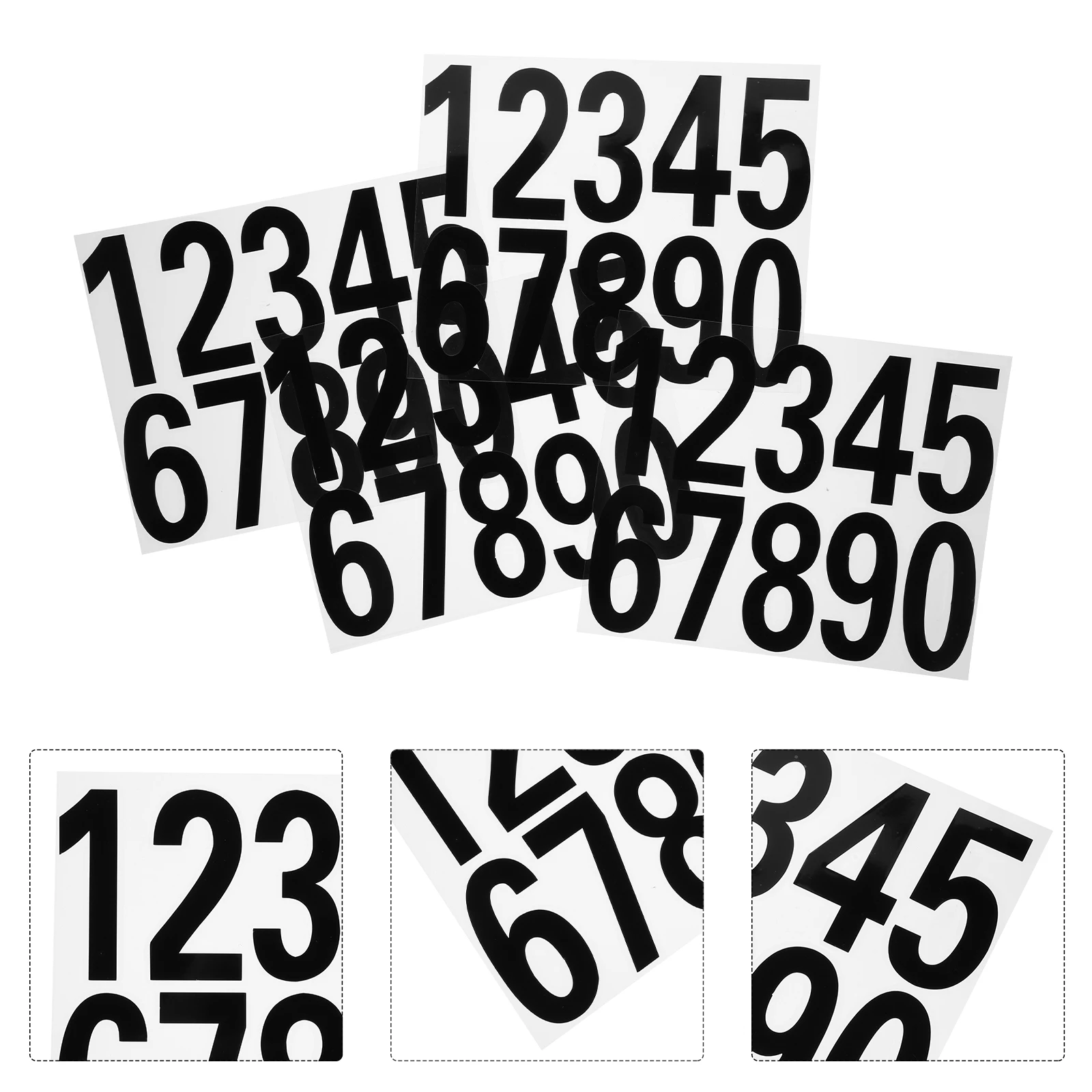 

4 Sets Digital Reflective Stickers Numbers for Mailboxes Car Decals Small Window