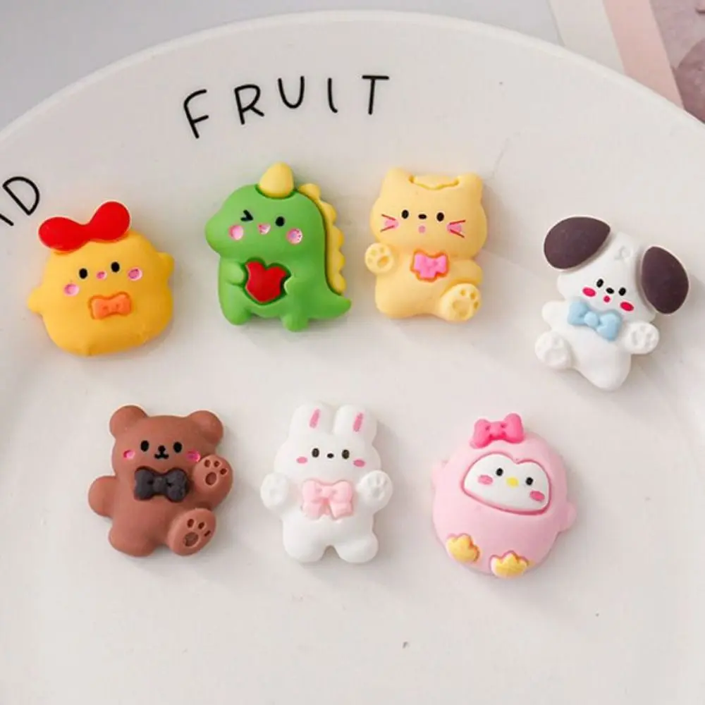 10PCS 3D Animal Animal Resin Flatback Lollipop Ice cream Cartoon Flat Back Resin Decorations Embellishments Kawaii Resin Charms