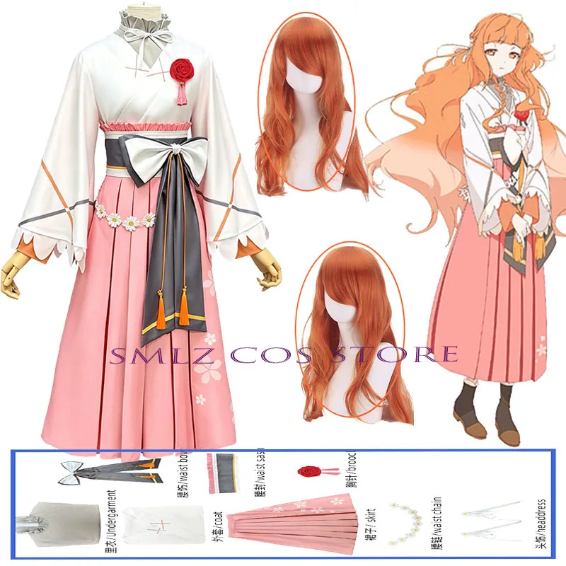 Disfraz de Cosplay de Daisy Hanaba, Agente de las Cuatro Estaciones, Vestido Kimono de Hinagiku Kayou, Set de Peluca, Traje para Fiesta, para Mujer