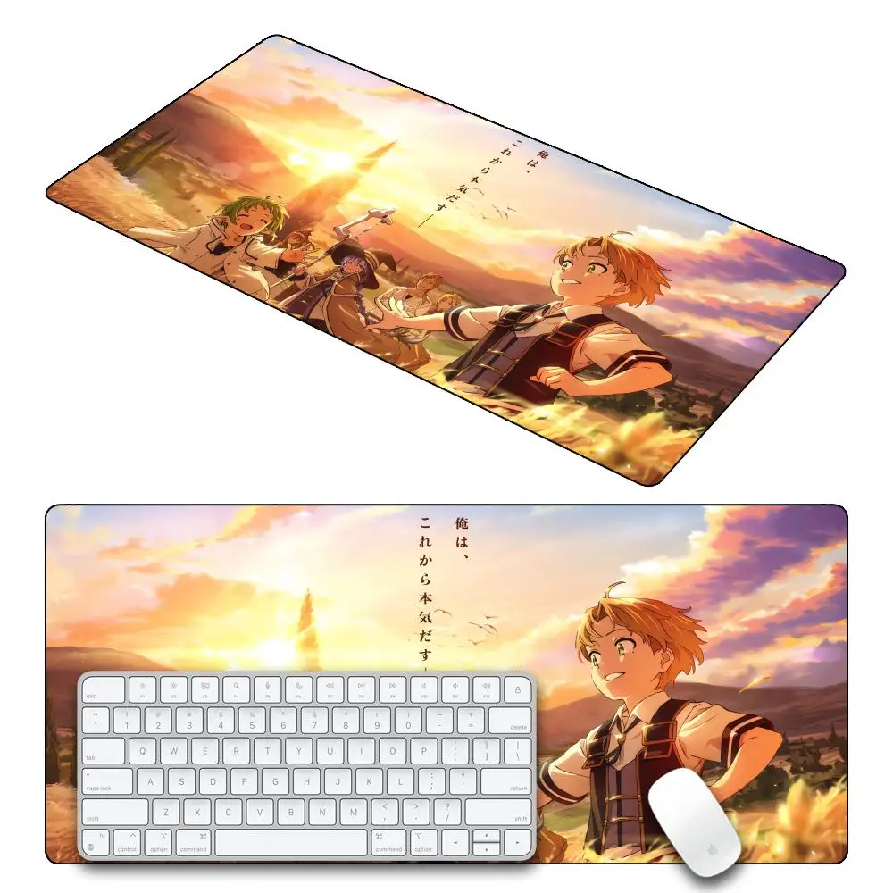 Mushoku Tensei التناسخ العاطلين عن العمل أنيمي ماوس الوسادة كبيرة الألعاب ماوس الوسادة LockEdge سميكة لوحة مفاتيح الكمبيوتر الجدول حصيرة مكتبية