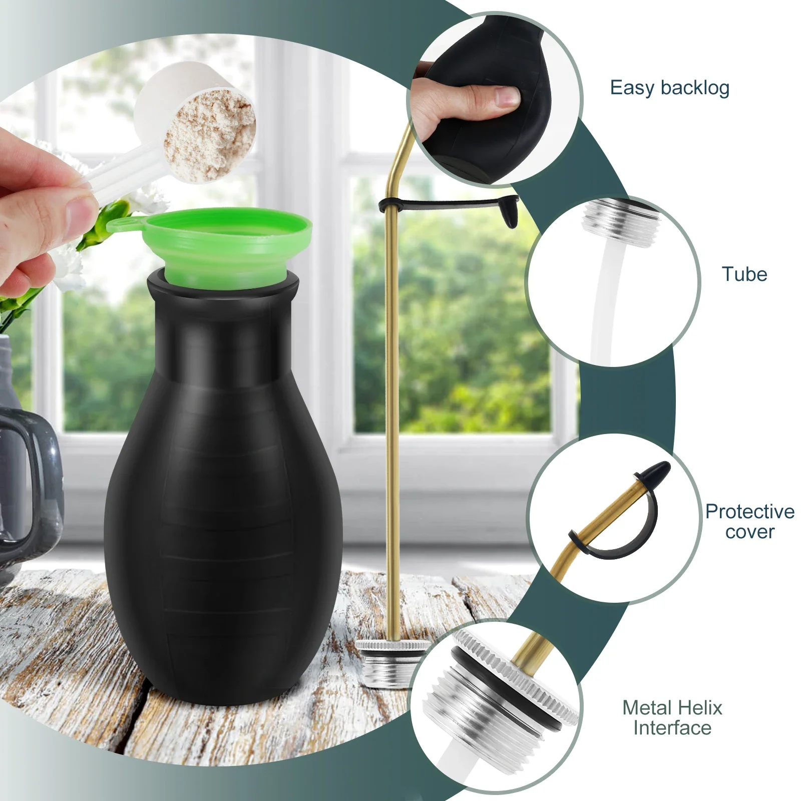 Diatomaceous Earth Duster Rubber Garden Powder Applicator Removable Bulb Duster Sprayer Practical Powder Duster for Professional