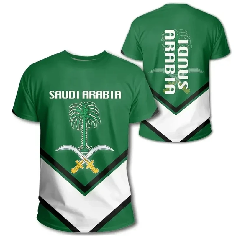 Saudi Arabia Flag 3D Print T-shirt For Men SA Saudi Arabian Jersey Tee Shirts Summer Fashion Casual Boys Fitness Oversized Tops