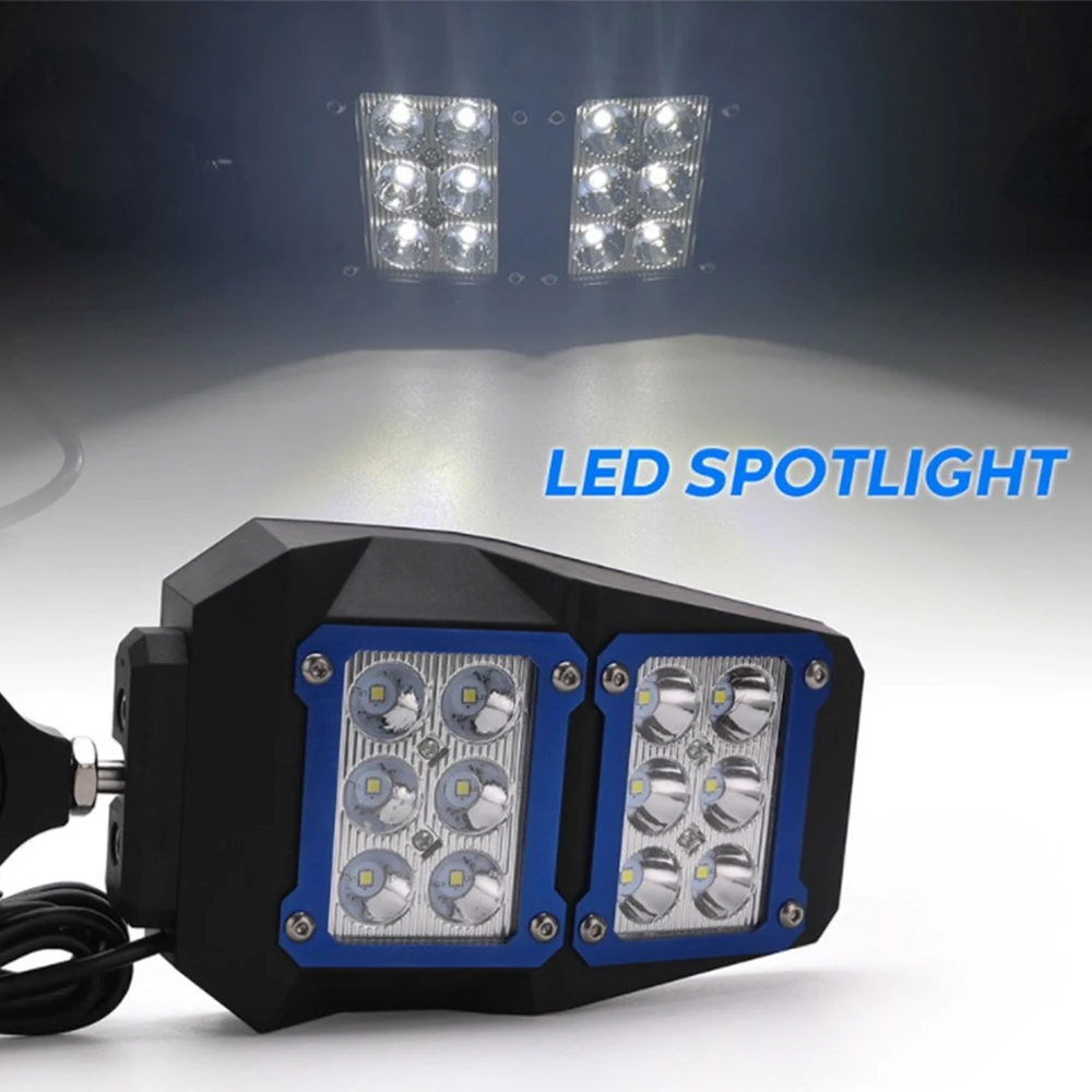 المرايا الجانبية للرؤية الخلفية UTV مع ضوء LED لـ Polaris RZR XP 1000 Yamaha Rhino Honda Pioneer Talon Kawasaki Teryx 1.75 ''/2'' Bar
