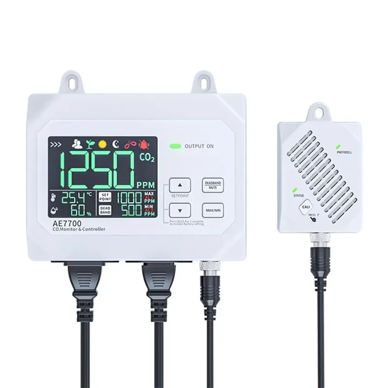 2025/AE7700 model Digital Wall Mount CO2 Controller CO2  Meter for Greenhouse, Home, Office, Mushroom