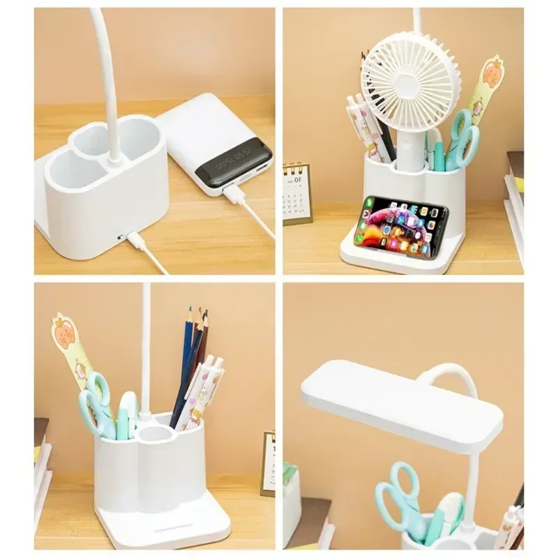 LED Desk Lamp Eye Protection Touch 3 Modes Dimmable USB Charging Table Lamp Student Dormitory Bedroom Reading Night Light