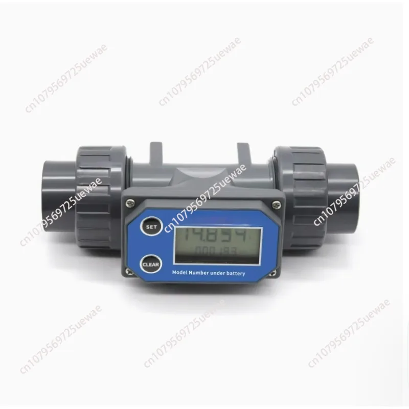 Turbine Flow Meter Digital Display Flowmeter PVC Pipe Liquid Water For Farm Garden Irrigation Tool