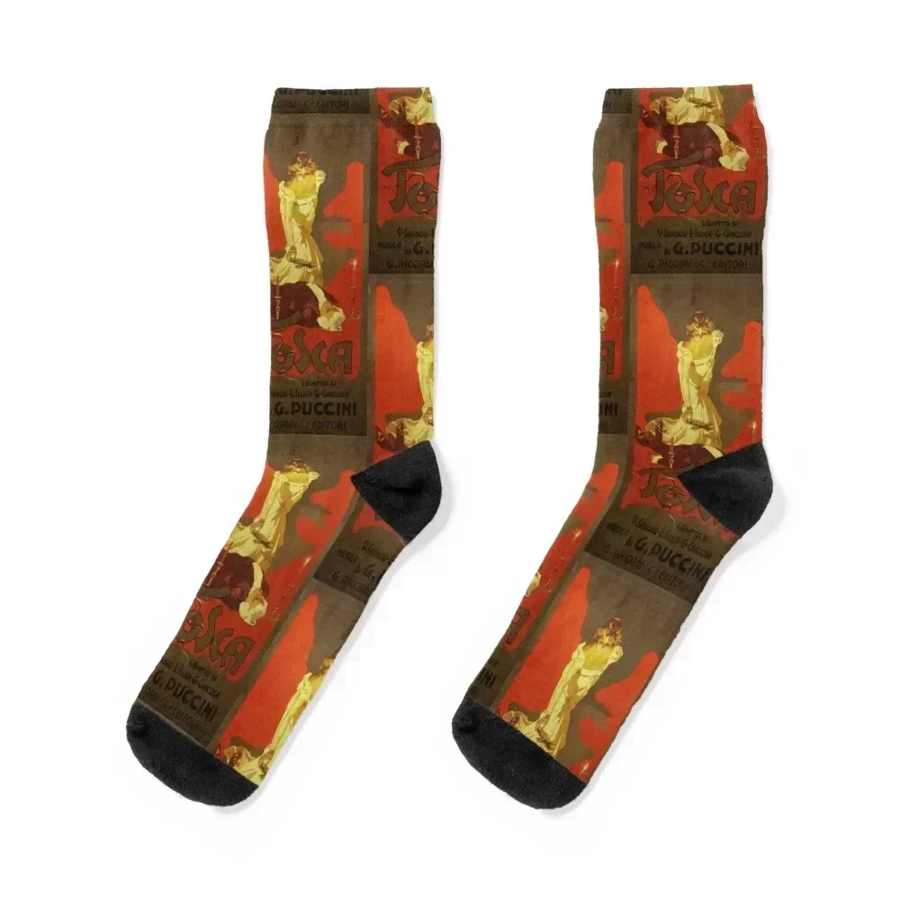 

The Death of Scarpia (Poster of Puccini’s opera Tosca, 1899) Socks heated floral Socks Ladies Men's