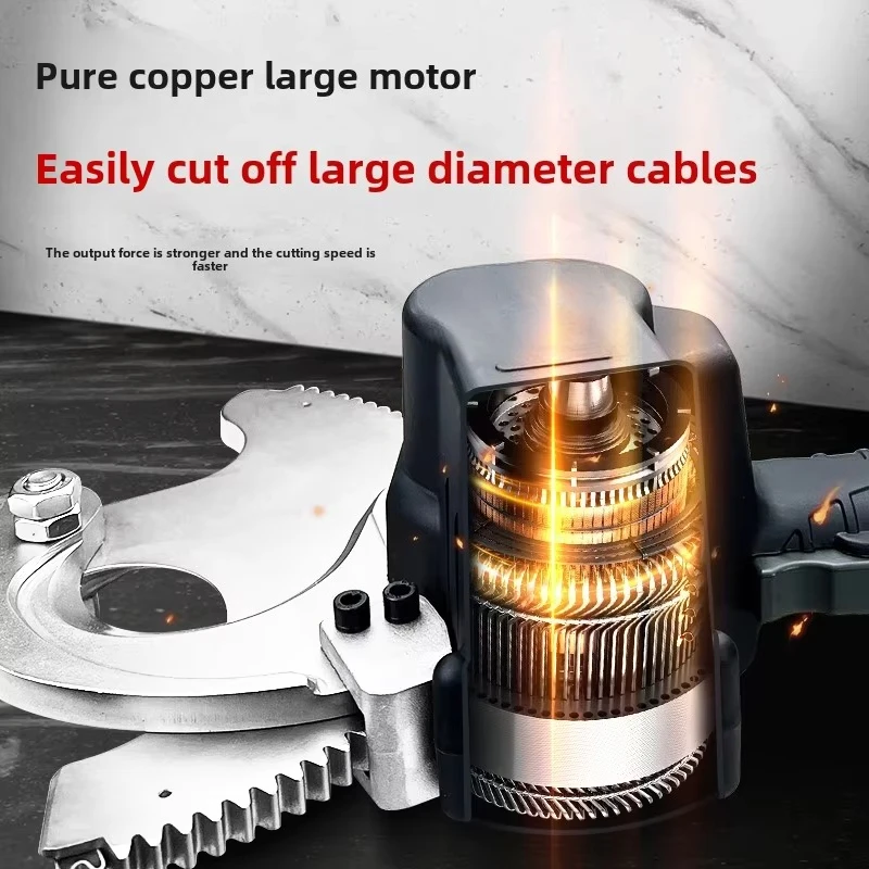 Electric Ratchet Cable Cutter Gear Type Wire Scissors 220V Pliers for Cutting Copper Steel Strand Hydraulic Tools