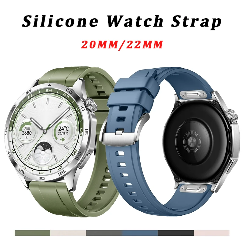

20mm 22mm Silicone Band For Samsung Galaxy Watch 6/5/4 40mm 44mm For Huawei Watch 4/3/GT3/2 Pro GTR 4/GTS 4 47MM 42MM Strap