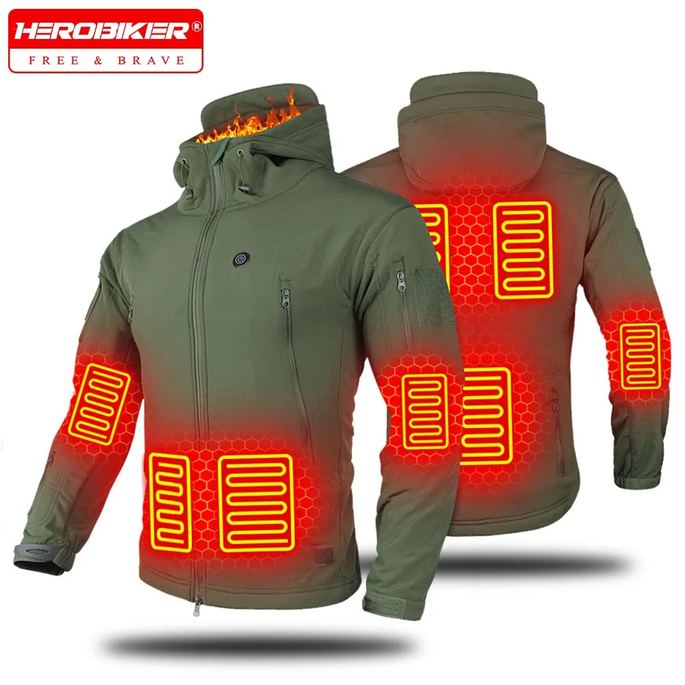 

USB Electric Heating Jacket Winter Thermal Hoodie Heated Jacket Unisex Winter Warm 13 Areas Motorcycle Riding for Outdoor Sports