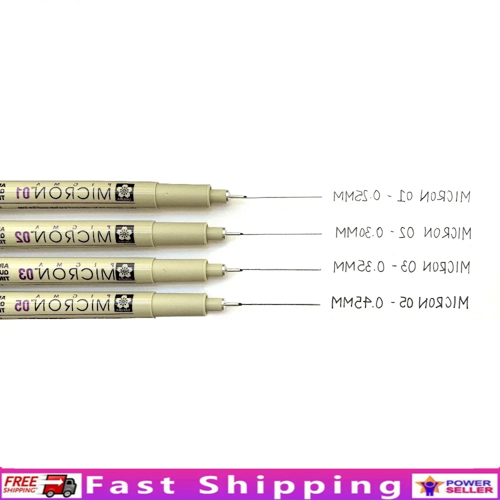 

Sakura Micron Fineliner Pens Set 4 Pack Super Fine Archival Ink Waterproof Fade Resistant Art Supplies Precision Markers