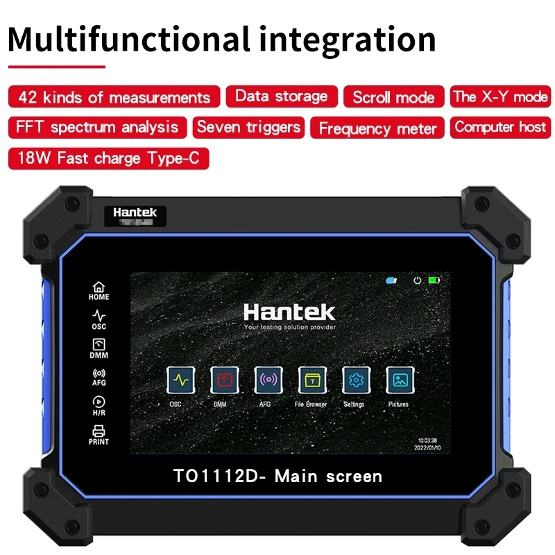 TO1112C/TO1112D LCD Touch Screen Oscilloscope Tablet Multimeter 2-Channel 110MHz Bandwidth 250MSa/S Sampling Rate Signal Sour