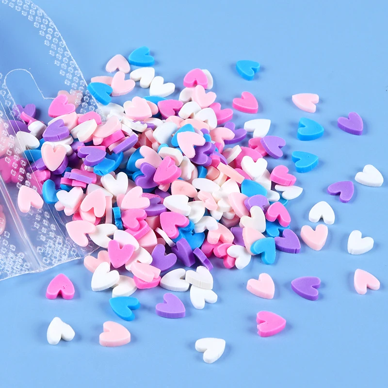 10g Epoxy Resin Filling Valentines Love Hearts Polymer Clay Slices Loose Sprinkles Resin Sequins For DIY Pendant Keychain Crafts