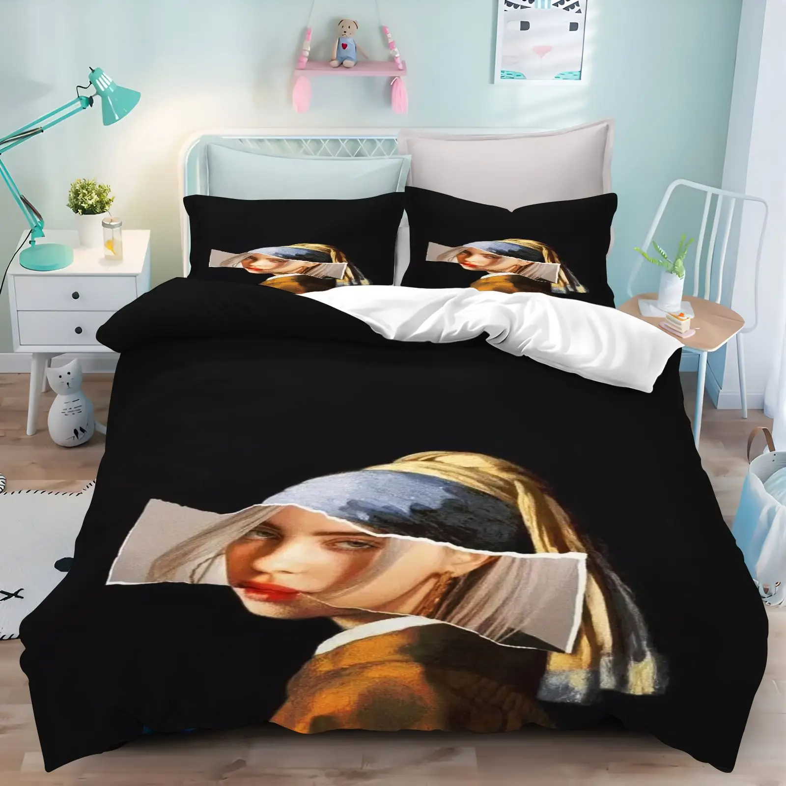 Billie Eilish Bedding Set 3D Print Duvet Cover Pillowcase Home Textile Bedroom Decor Bed Linen Quilt Cover