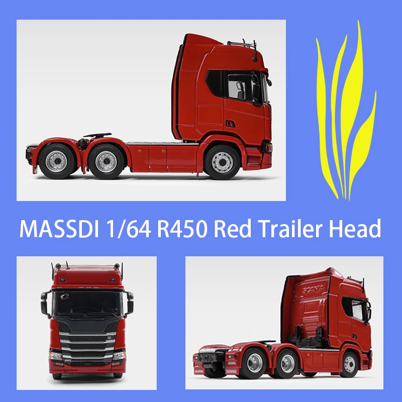 massdi-合金-1-64-スケール-r450-レッドトレーラーヘッドカーモデル-クラシック-大人向けお土産ギフト-ホビー＆おもちゃ