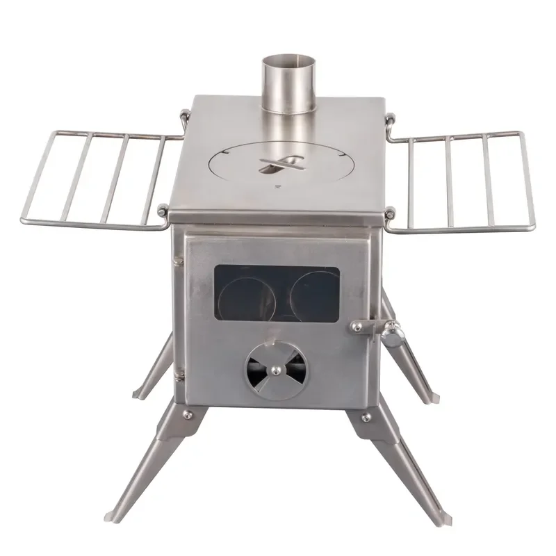 Portable Stainless Steel Wood Burning Stove for Camping Tent Heating and Travel Cooking Outdoor Fire Pit Heater Compact