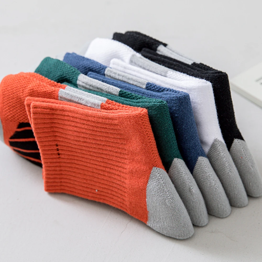 HSS-Chaussettes de sport en coton biologique pour hommes, respirantes, séchage rapide, basket-ball, course à pied, fitness, grande taille, été, lot