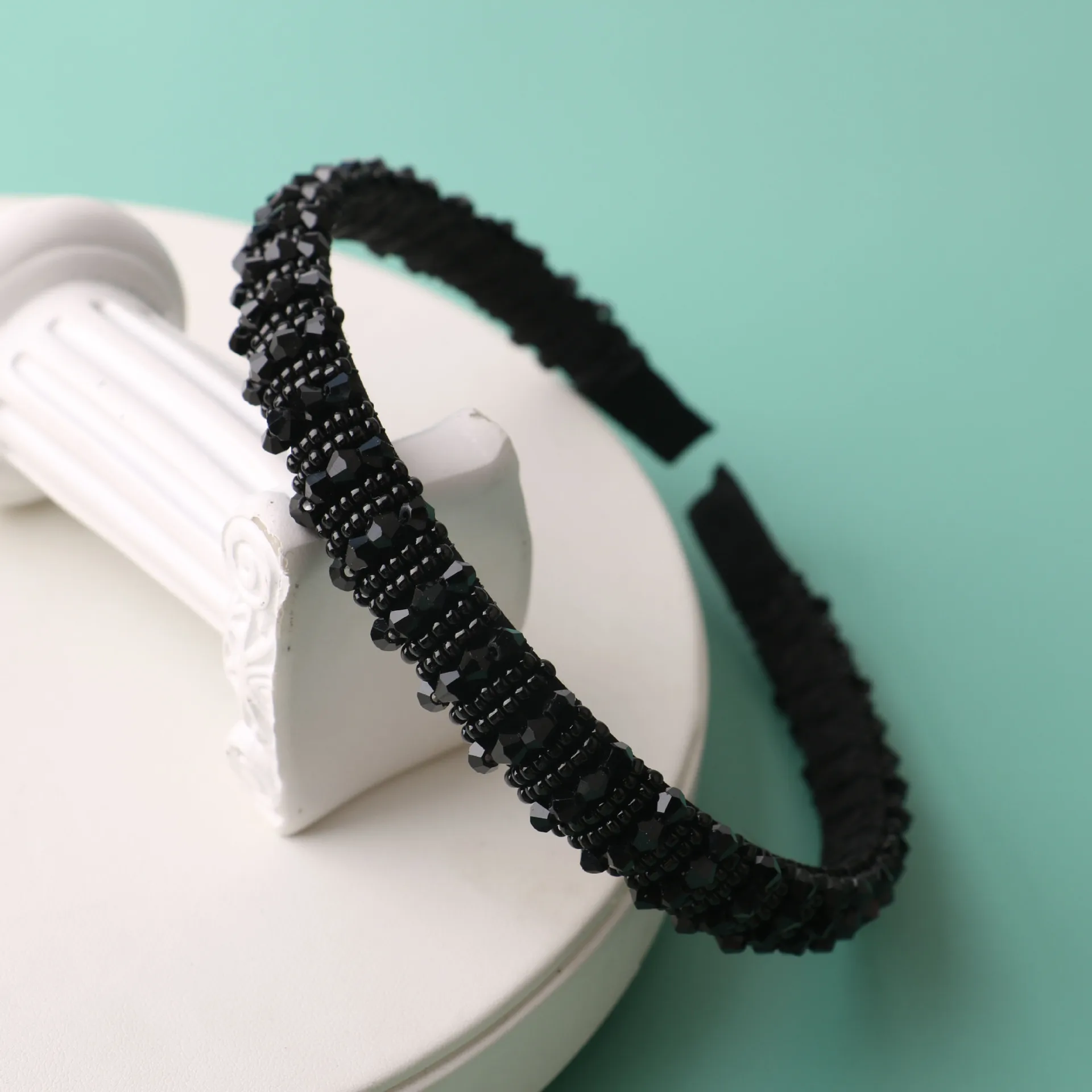 Weben Kristall Perlen Stirnbänder Für Frauen Mädchen Elastische Haarbänder Für Frauen Mädchen Glänzende Luxus Kopf Band Hoops Kopfbedeckungen Geschenke – Detail 8