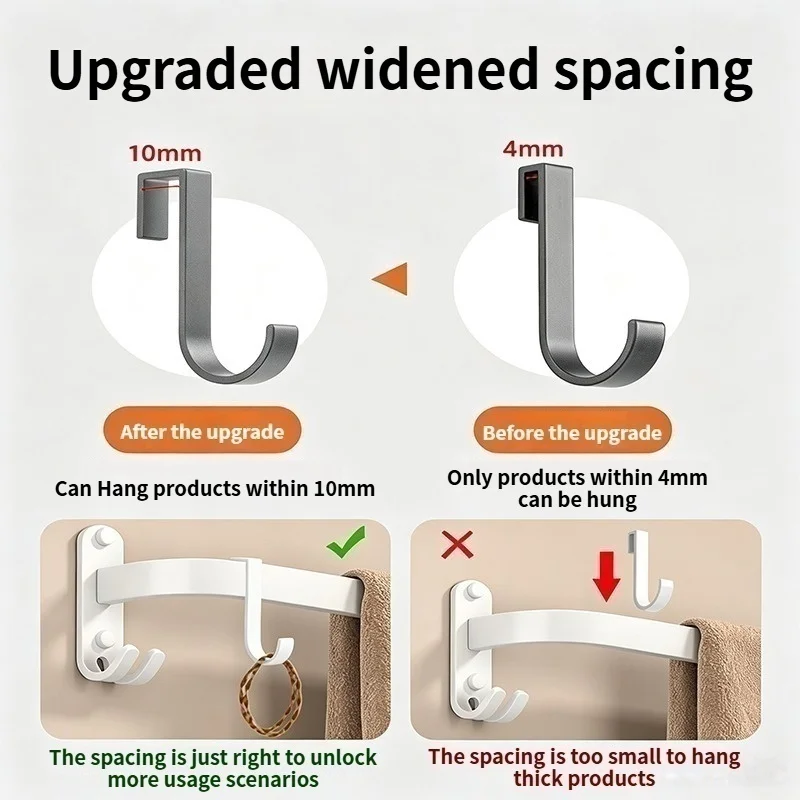 Slidable Aluminum Alloy S Hooks, Easy‑to‑Install Detachable Accessories for Square Tube Kitchen Bathroom Racks