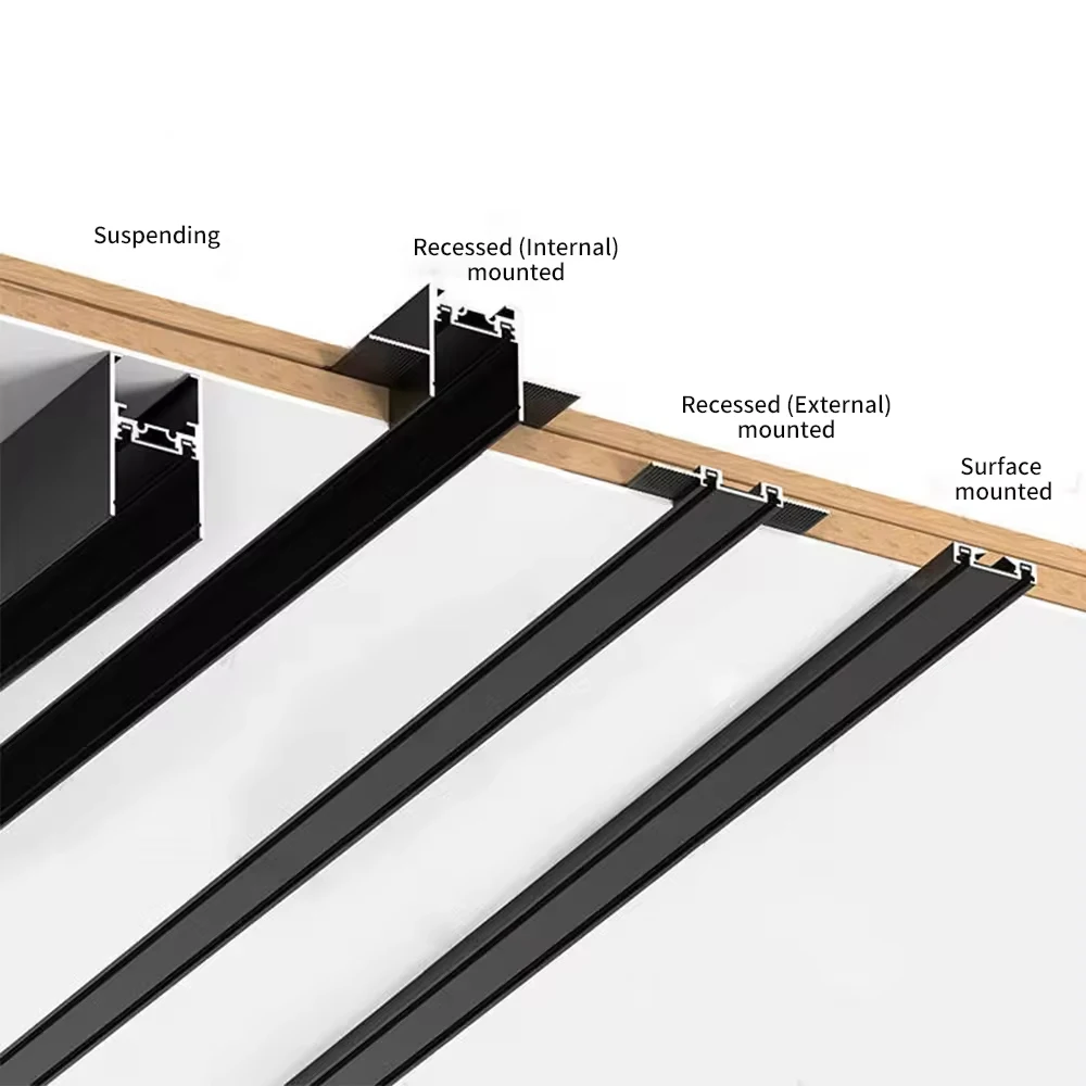 Imagem -05 - Smart Magnetic Track Light Trilho de Superfície Ultra Fino Grelha de Inundação Led Holofotes de Alumínio Tuya Zigbee 3.0 Preto e Branco Novo mm