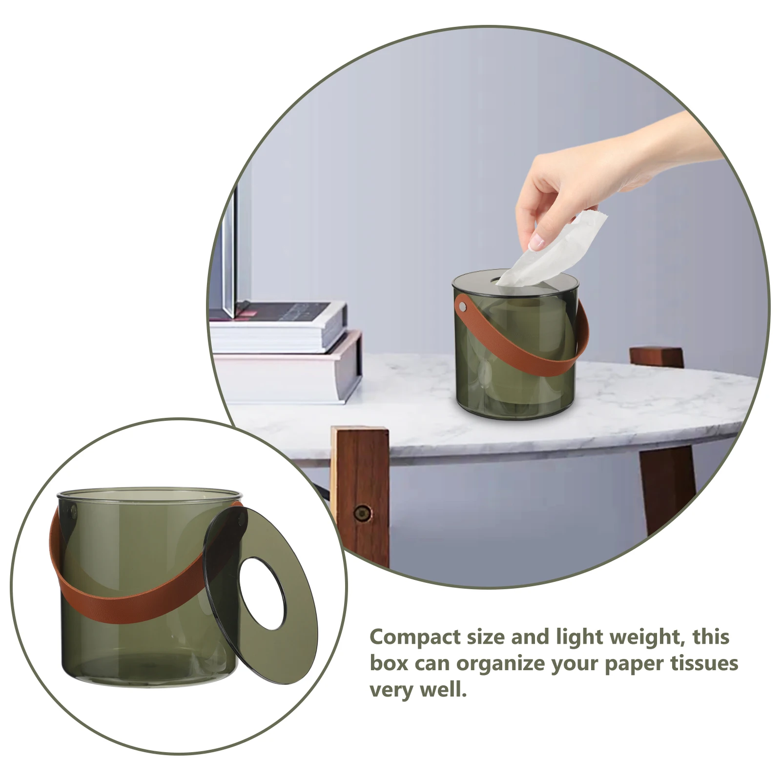 

Round Tissue Storage Box Household Napkin Holder Hanging Case For Office Bedroom Car Simple Cube Cover Dispenser Light Weight