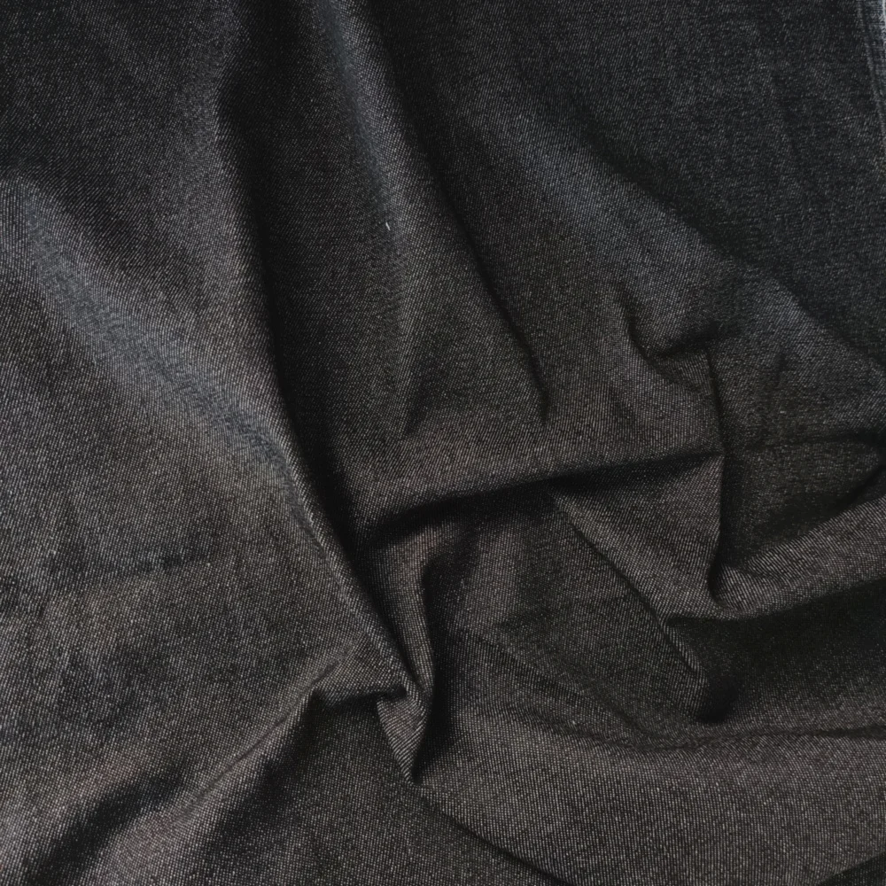 

2024 High Quality Black Pure Cotton Denim Jeans Fabric for Sewing Clothing Making Hat Bag Shirt Skirt Pants Fabric 1 yard