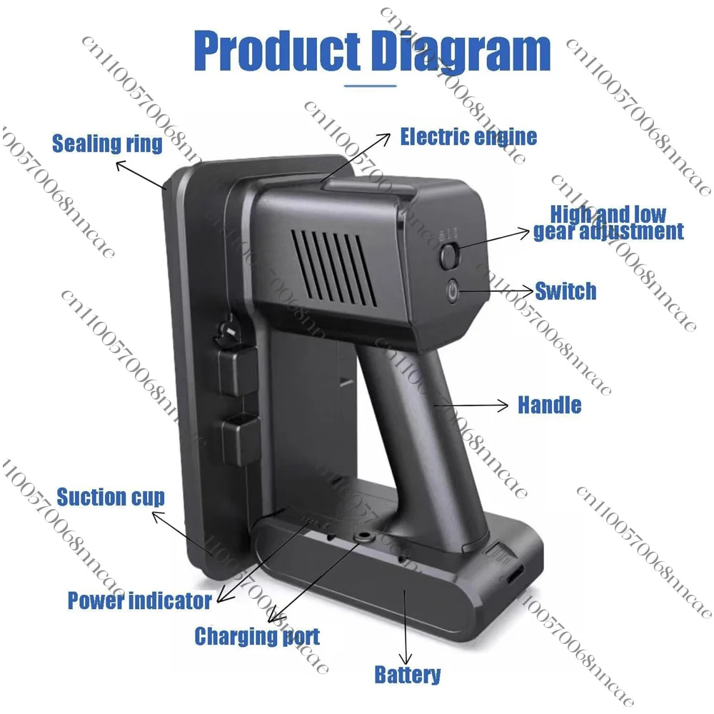 Electric Vacuum Lifter Suction Cup Rechargeable, LCD Display Low-Pressure Alarm for Curved Screen Floor Tile Glass 66lb Rating