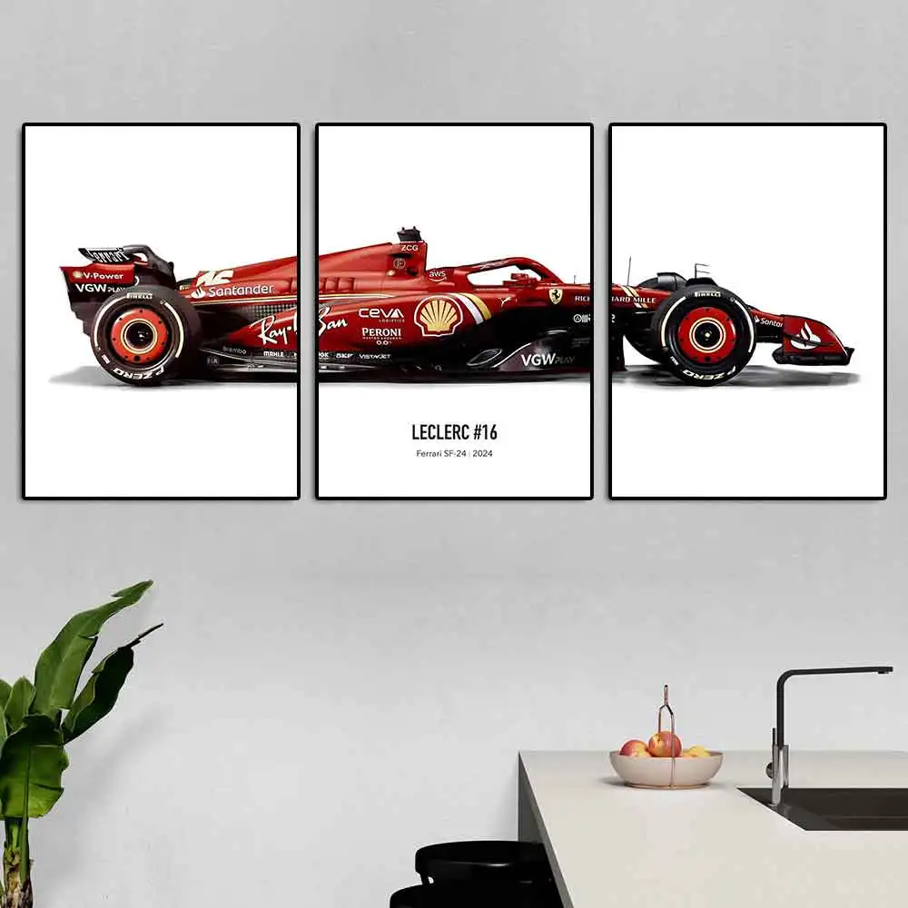 Racing World Champion Leclerc Poster And Print Formula Grand Prix Canvas Painting Sainz Sports Car Wall Art Gaming Room Decor