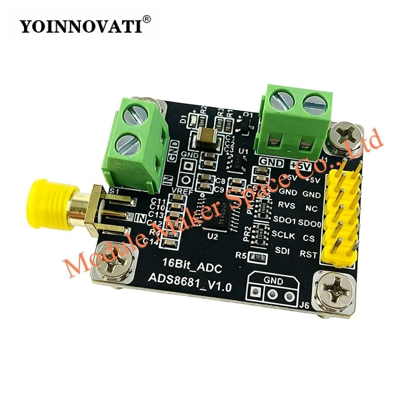 ADS8681 Analog-to-Digital Converter Module ADC Module 16-Bit 1MSPS High Speed Data Acquisition Board, Dual/Unipolar Input