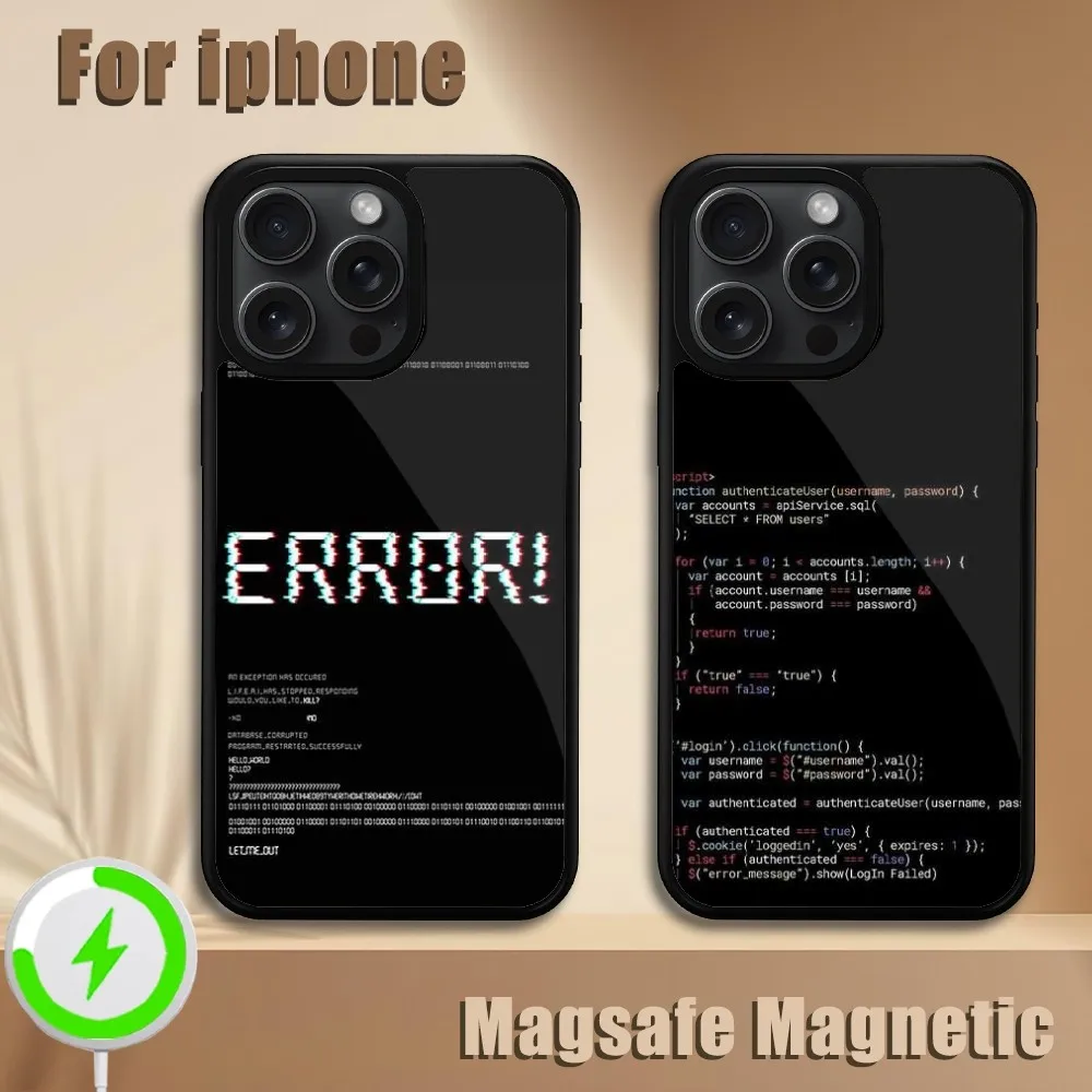 The Code design programmer Phone Case For iPhone 11 12 13 14 15 Plus Pro Max Magsafe Magnetic Wireless Charging Cover