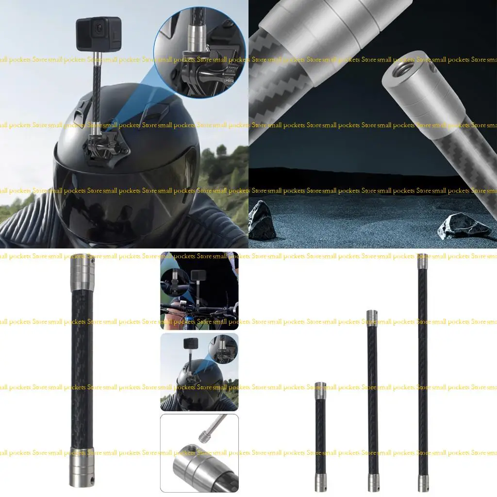 R1WD Carbon Fiber Camera Mounting Rod Stainless Steel Connectors 1/4 Thread For Action Cameras Enhances Stability