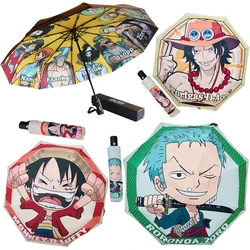 Jednoczęściowa małpa D. Luffy Portgas D Ace Zoro Jinbe figurka Anime męska damska winylowa Parasol w pełni UV promień Parasol automatyczny