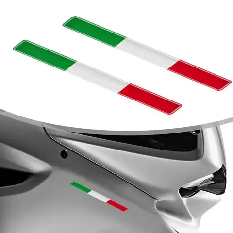 2x bandera Tricolor italiana pegatina decorativa epoxi 3D calcomanías de tanque de motocicleta pegatinas caso fuerte adherencia calcomanías de coche unerisales