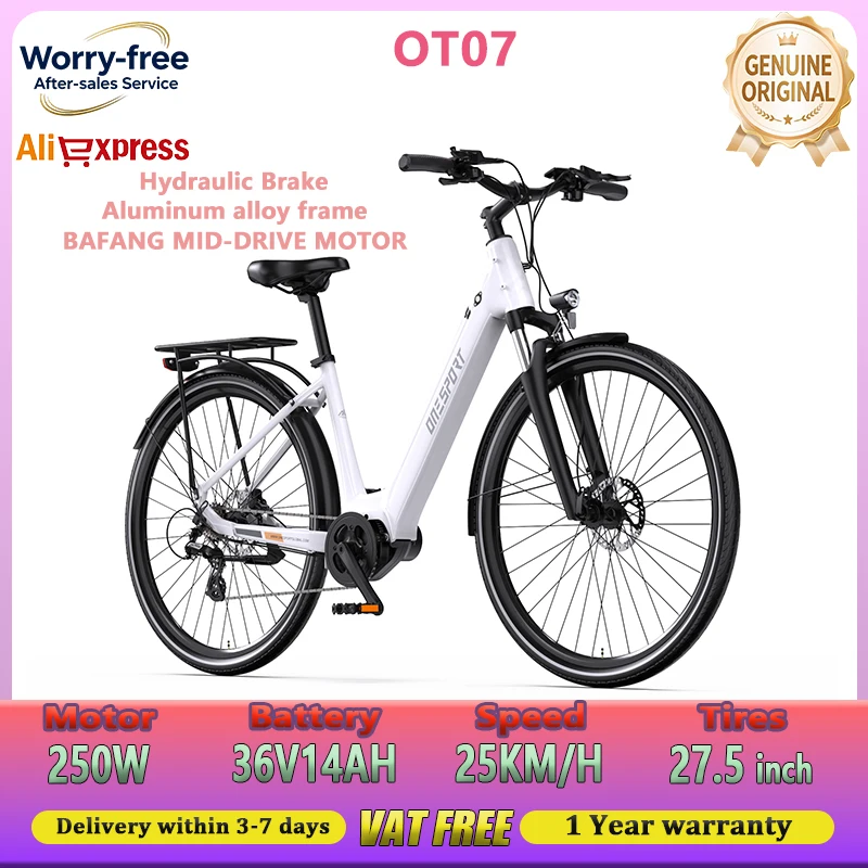 OT07 Bicicleta Eléctrica con Motor Central 250W: La Mejor Opción RT para Ciclistas Urbanos y Rurales
