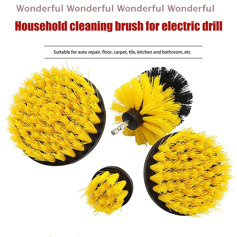 

Cleaning Simplified: 2/3.5/4'' Power Scrubber Kit with Grill Brush for Cars, Bathroom, and Floor Care.
