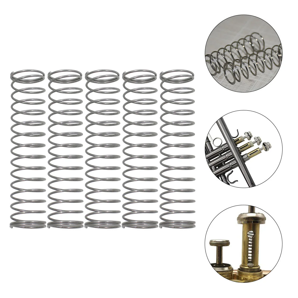 

5 Pcs Small Button Spring Trumpet Springs Components Parts Set Stainless Steel Cornet Piston Supplies